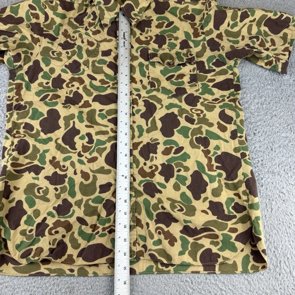 Vintage Camouflage Hunting Shirt Sz Large Camo Military Survival Frog Woodland